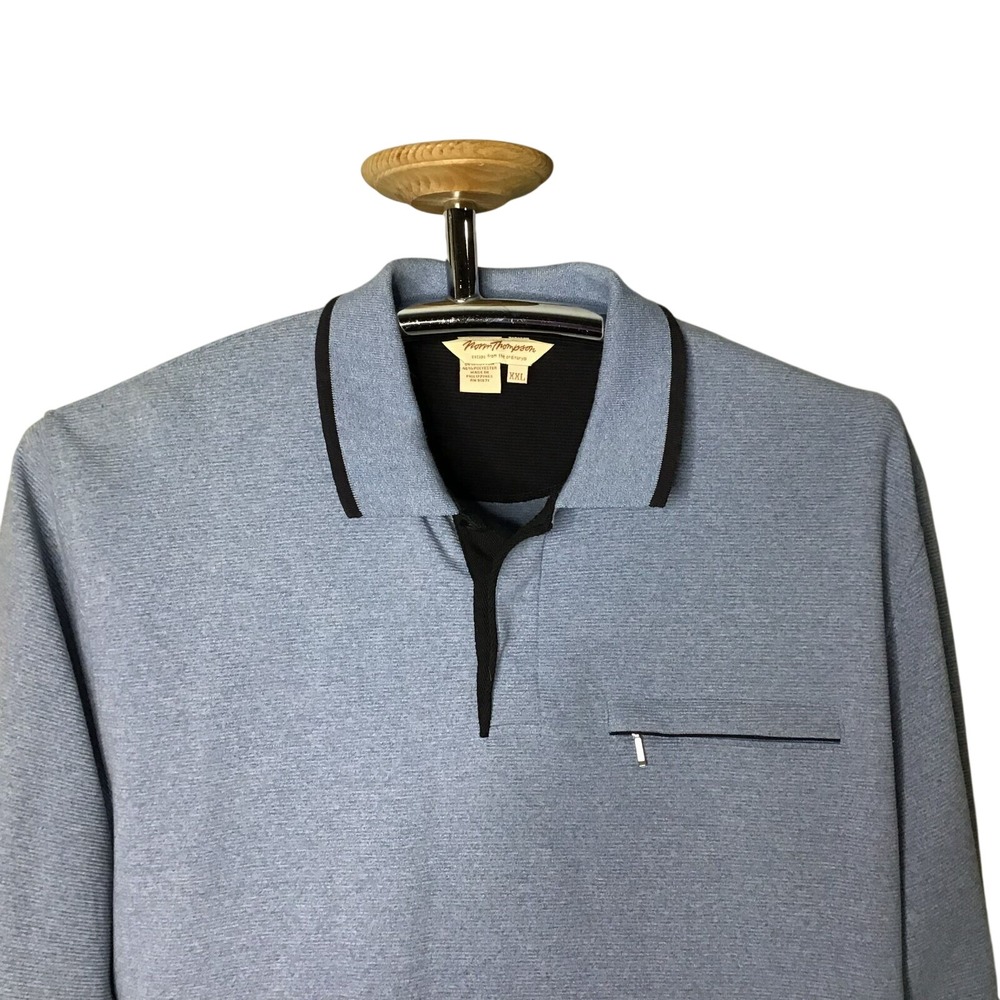 Norm‎ Thompson Vintage Mens Gray Collared Sweater With Chest Pocket Size XXL - Picture 4 of 8
